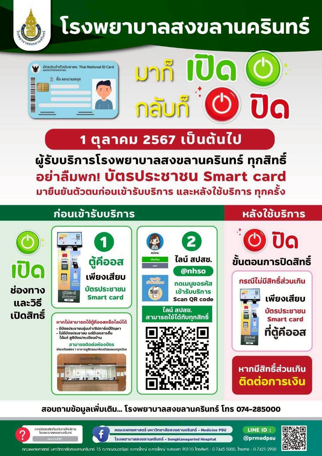 ผู้รับบริการ ทุกสิทธิ์ ยืนยันตัวตนก่อนและหลังเข้ารับบริการ